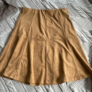 Faux Suede midi skirt